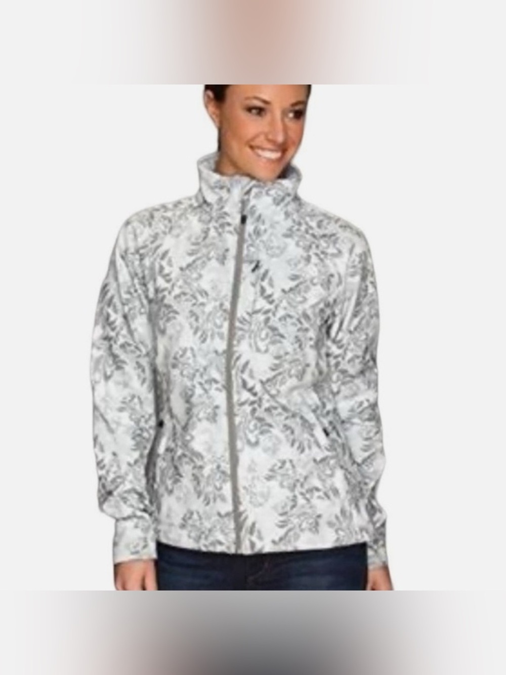 The North Face Apex Bionic Jacket  Grey White Floral Paisley Softshell